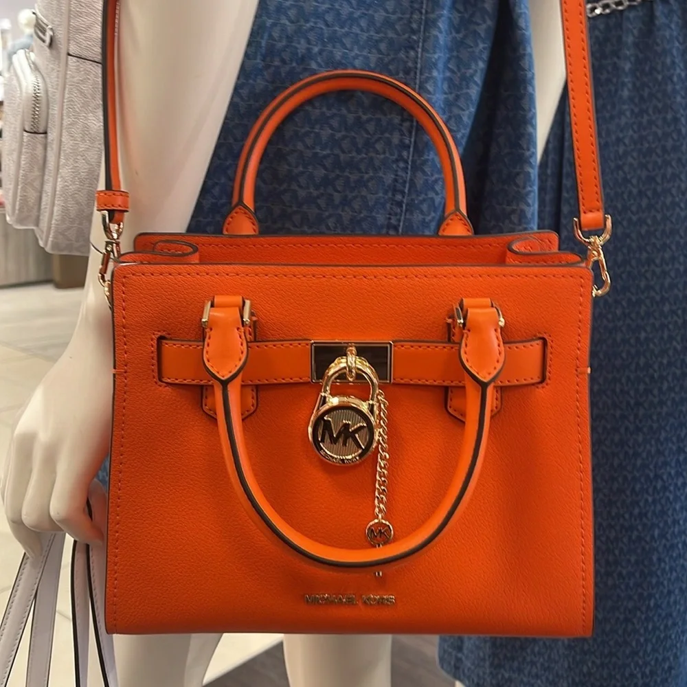 Michael Kors Hamilton Small Satchel Shoulder Crossbody Bag 
Poppy 
NWT - Picture 2 of 16